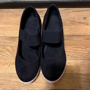 Women's Black Mary Jane Espadrille Flats
